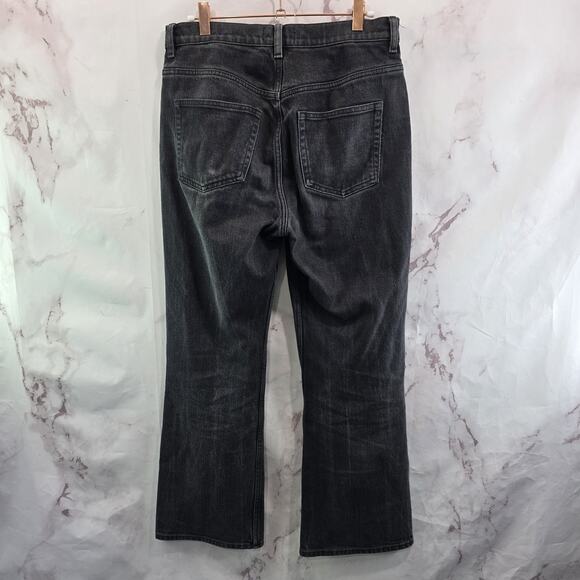& Other Stories Jeans Womens 29 Straight Denim High Rise Washed Black Crop Short - Picture 6 of 12
